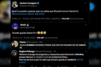 Las redes sociales se hicieron eco de la respuesta errónea de Romina (Captura Twitter)
