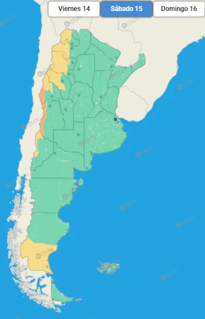 Las regiones afectadas, este sábado 15