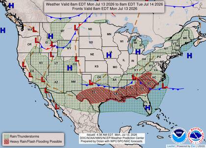 Las regiones de Hill Country y Big Bend se encuentran bajo vigilancia prioritaria, ya que las tormentas tienden a desplazarse repetidamente sobre las mismas áreas