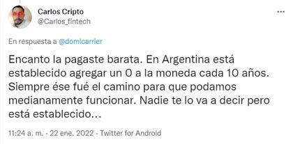 Las repercusiones del tuit sobre la inflación en entradas de cine (Twitter)