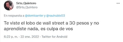 Las repercusiones del tuit sobre la inflación en entradas de cine (Twitter)