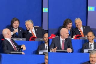 El video de Milei con Viktor Orbán cantando una canción de Elvis Presley en una reunión del Consejo de Trump