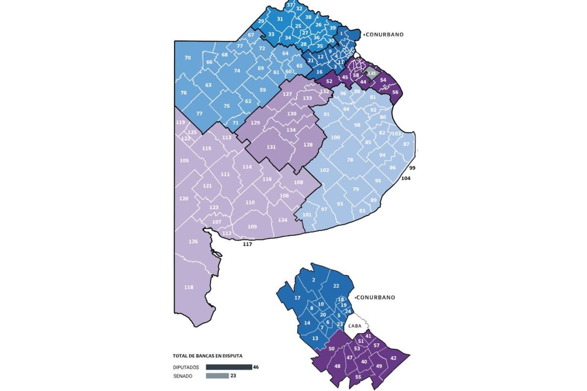 Las secciones electorales de la provincia de Buenos Aires