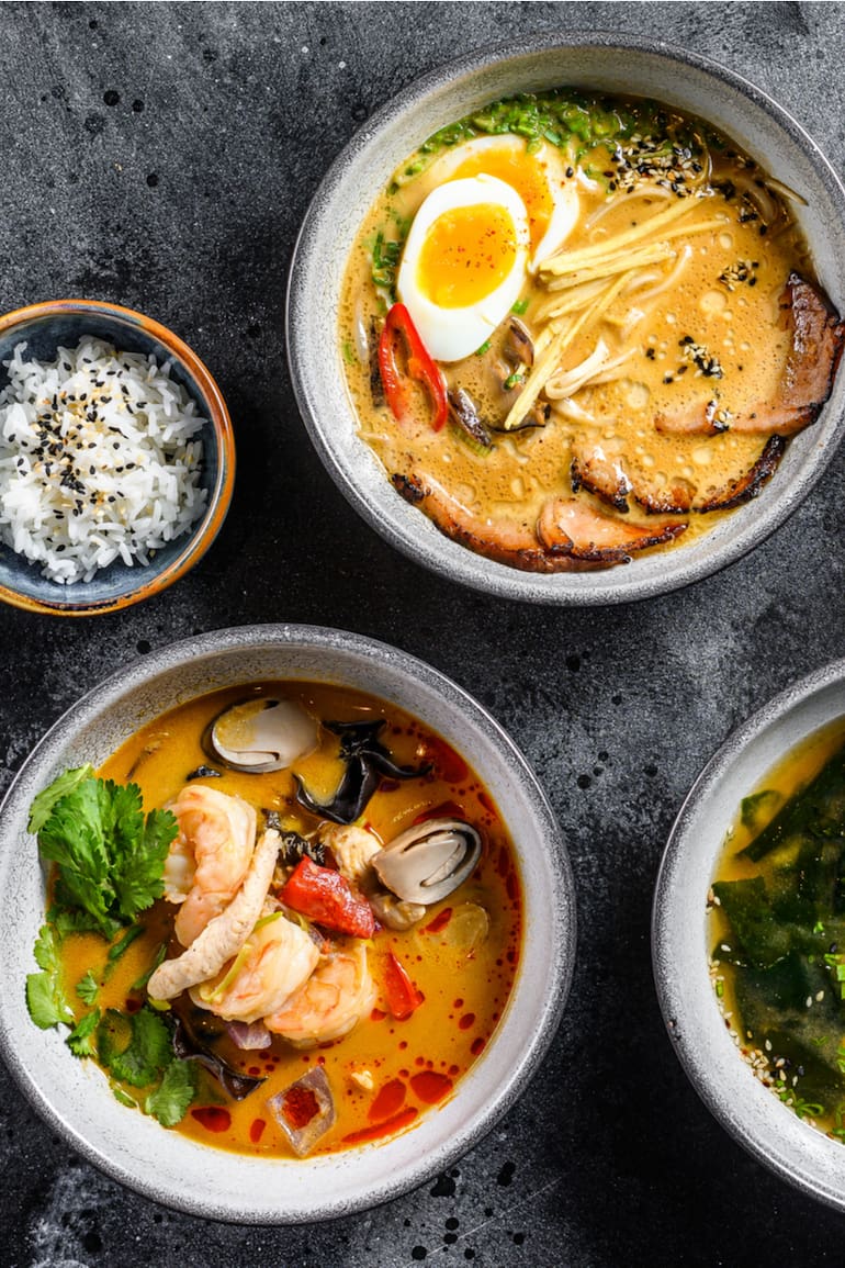 Las sopas del sudeste asiático no llevan cremas ni leche.