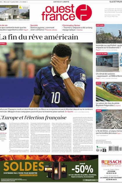 Las tapas de los diarios franceses tras la derrota ante España en el Mundial 2026