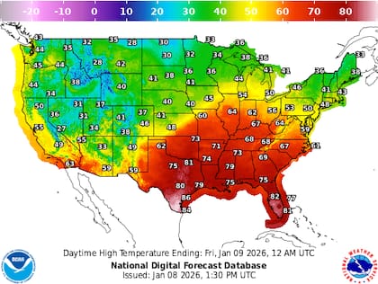 Las temperaturas en Texas comenzarán a descender debido al ingreso de un vórtice polar durante la noche del jueves 8 de enero