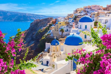 Las típicas casas blancas a la cal en las islas griegas