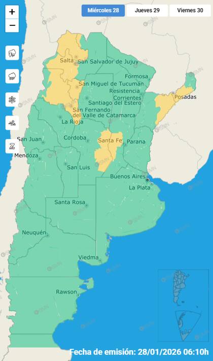 Las tormentas para este miércoles.