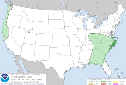 Las tormentas previstas para hoy en Carolina del Norte podrían incluir tornados breves en la costa