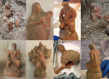 Las trece estatuillas de terracota que hallaron los expertos