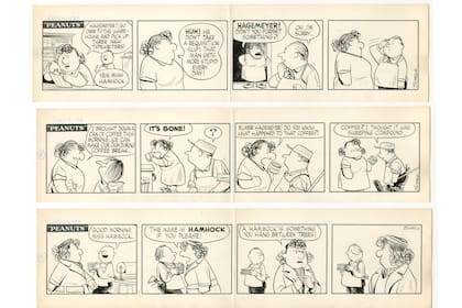 Las tres tiras redescubiertas fueron dibujadas por Charles M. Schulz en la década de 1950