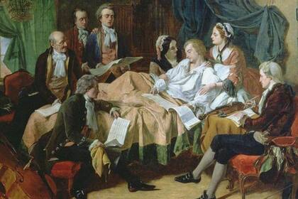 "Las últimas horas de Mozart", década de 1860. Artista: Henry Nelson O'Neil.