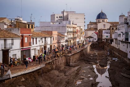 Las zonas afectadas por las inundaciones en Chiva, cerca de Valencia, España, el 1 de noviembre de 2024. (AP Foto/Manu Fernandez)