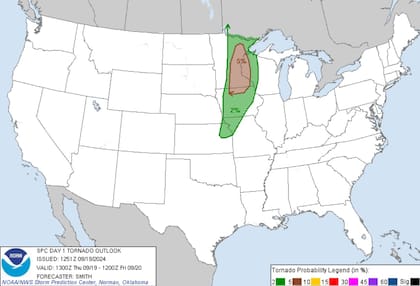 Las zonas bajo alerta por posible formación de tornados en EE.UU.