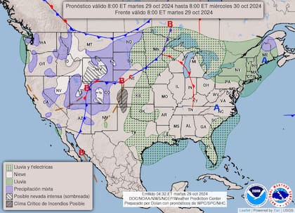 Las zonas montañosas de Colorado y Wyoming experimentarán nevadas intensas este martes, lo que complicará la movilidad y el tránsito.