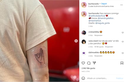Laura Gelfi, la nieta del humorista, decidió llevar una parte de su abuelo tatuada en la piel (Foto: Instagram @lauritacooks)