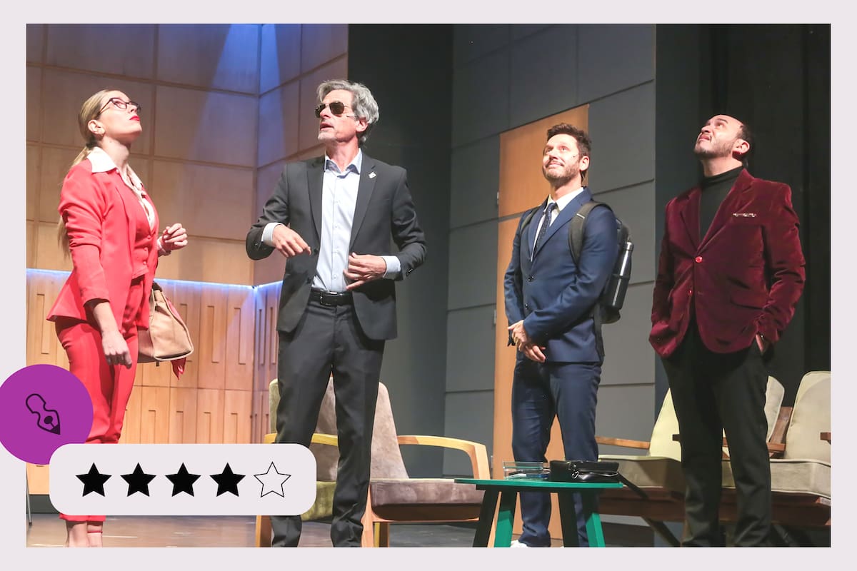 Laurita Fernández, Rafael Ferro, Benjamín Vicuña y Julián Cabrera, en El método Grönholm