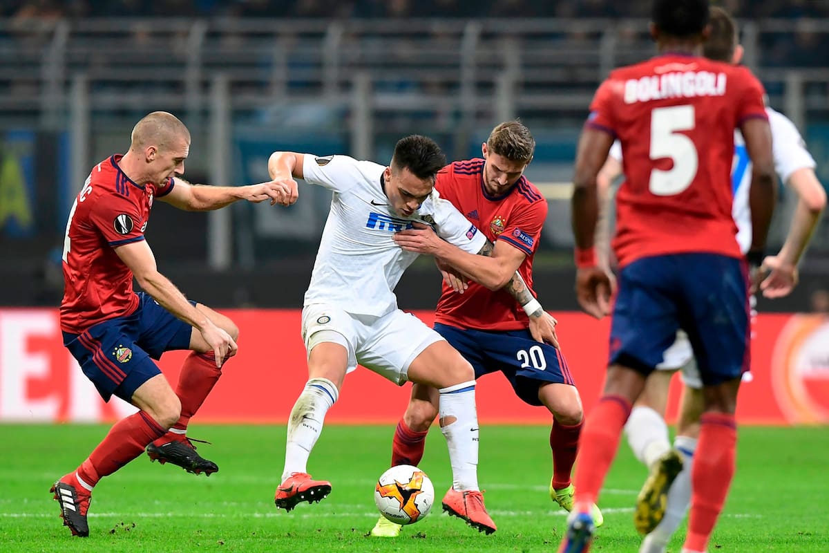Lautaro Martinez participó de la goleada del Inter a Rapid Viena