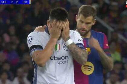 Lautaro Martínez se retiró lesionado en Inter después del primer tiempo