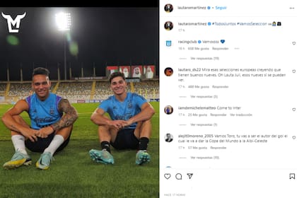 Lautaro Martínez y Julián Álvarez, listos para salir a la cancha (Foto: Instagram
@lautaromartinez)