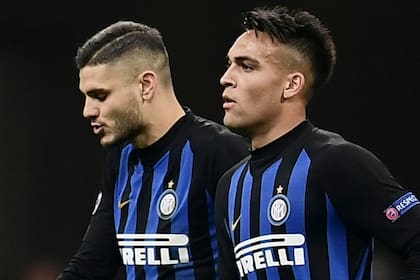 Lautaro Martinez y Mauro Icardi, compañeros en Inter