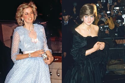 Le encantaban los trajes vaporosos y con texturas. Arriba, a la izquierda, lleva un vestido de los Emanuel, en un concierto en Cardiff, en 1982; y a la derecha, se la ve a sus 19 años, pura inocencia, cumpliendo con su primer compromiso tras comprometerse con Carlos. El strapless, también de los Emanuel, acaparó todos los flashes.
