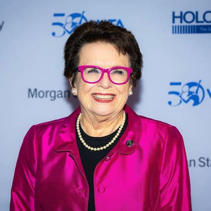 Le ex jugadora Billie Jean King (79), ganadora de 39 títulos de Grand Slam.
