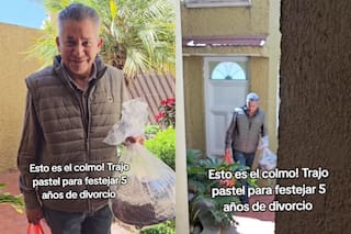 Sorprendió a su exesposa con una torta para celebrar los cinco años de divorcio y se volvió viral