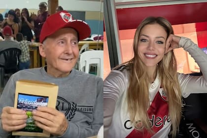 Le regaló una entrada a su papá para ir a ver a River, grabó su reacción e hizo emocionar a Evangelina Anderson. Instagram: @evangelinaanderson