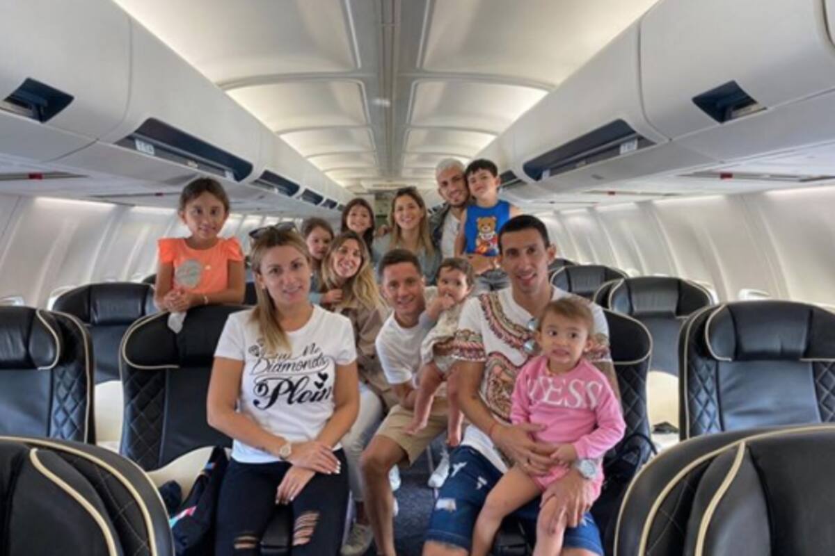 Leandro Paredes, Ángel Di María y Ander Herrera en camino a Ibiza. Crédito: Instagram