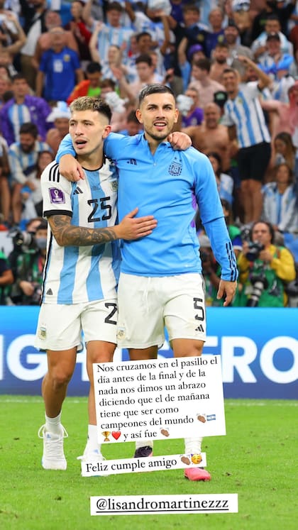 Leandro Paredes contó una intimidad junto a Lisandro Martínez