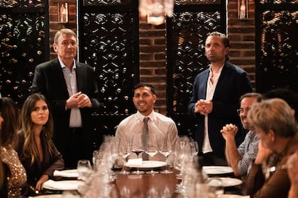 Leandro Paredes durante la presentación de sus vinos en la cava del Faena Hotel