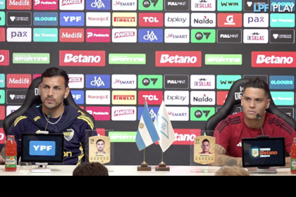 Leandro Paredes y Juan Fernando Quintero, en la previa al superclásico