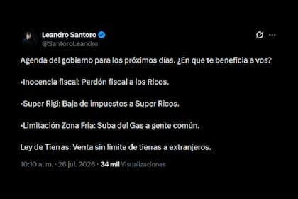 Leandro Santoro fue el primero en expresarse y cuestionó la agenda legislativa del Gobierno