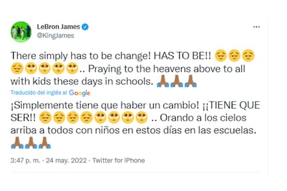 LeBron James envió oraciones para todos los niños que acuden a la escuela