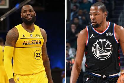 LeBron James y Kevin Durant, capitanes de los equipos del All Star 2022, que se disputará esta noche en el Rocket Mortgage FieldHouse, de Cleveland Cavaliers