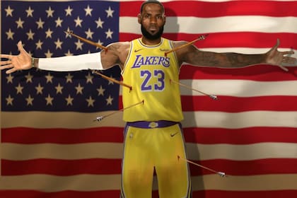 LeBron James y la bandera de los Estados Unidos