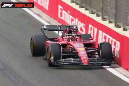 Leclerc casi toca el muro en Bakú