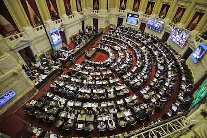 Vista del recinto durante el debate por la legalización del aborto