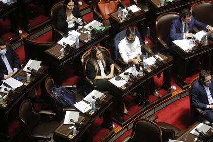 Cientos de manifestantes, tanto de los sectores que apoyan la interrupción del embarazo (verdes) como de los que están en contra (celestes), están en las inmediaciones del Congreso