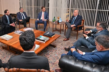 Legisladores argentinos como Maximiliano Ferraro, Germán Martínez y Nicolás Massot, reunidos con autoridades de Brasil
