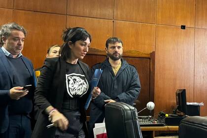 Leila Gianni y Juan Grabois, en la audiencia en la Cámara Federal
