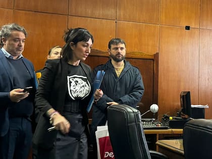 Leila Gianni y Juan Grabois, en la audiencia en la Cámara Federal