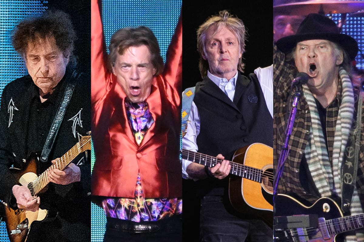 Lejos de la jubilación, Bob Dylan, Mick Jagger, Paul McCartney y Neil Young siguen rockeando más allá de los setenta y ochenta y pico