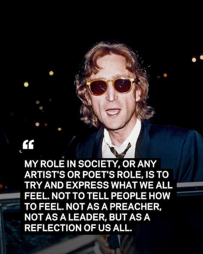 Lennon sobre el rol de los artistas (Foto: @johnlennon)