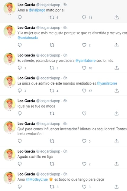 Leo García publicó una serie de controversiales tweets en las últimas horas