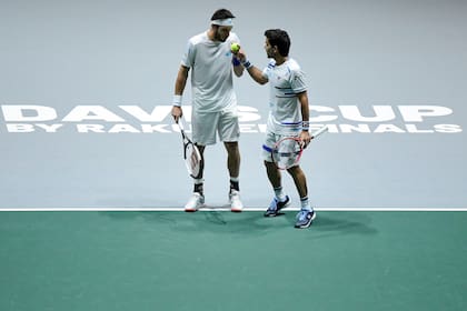 Leo Mayer y Machi González, la pareja de dobles argentina que se enfrenta con Nadal y Granollers, de España.