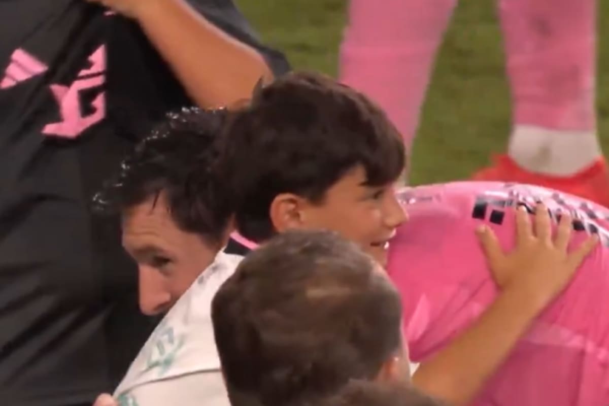 Leo Messi celebró el triunfo de Inter Miami con su hijo Ciro y el pequeño tuvo una divertida reacción (Foto: Captura de video)