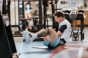 Leo Messi, en Kansas, durante el entrenamiento con la selección argentina
