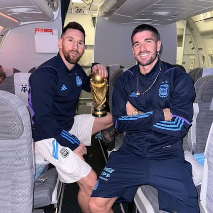 Leo Messi y Rodrigo De Paul (Foto: Instagram @leomessi)